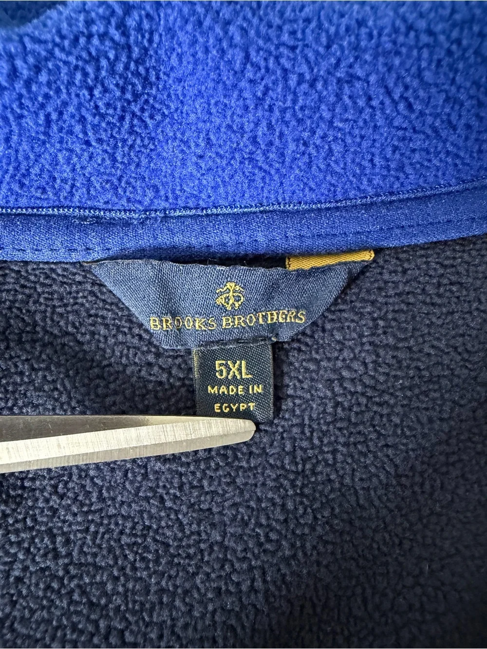 Brooks Brothers Mens Fleece Full Zip Zip Vest Size 5XL Navy Blue